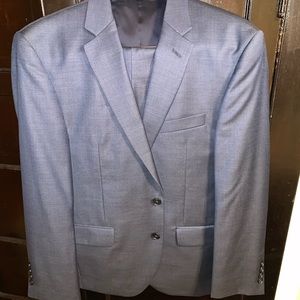Jos A Bank Blue Sharkskin 42S - 36x30 SlimFit Suit